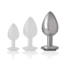 INTENSE - TAPÓN ANAL DE METAL Y ALUMINIO BLANCO CON FORMA DE CORAZÓN, TALLA L