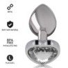 INTENSO - TAPÓN ANAL DE METAL Y ALUMINIO BLANCO CON FORMA DE CORAZÓN, TALLA L