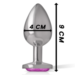 INTENSE - TAPÓN ANAL DE METAL DE ALUMINIO ROSA CON FORMA DE CORAZÓN TALLA L