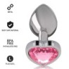 INTENSE - TAPÓN ANAL DE METAL DE ALUMINIO ROSA CON FORMA DE CORAZÓN TALLA L