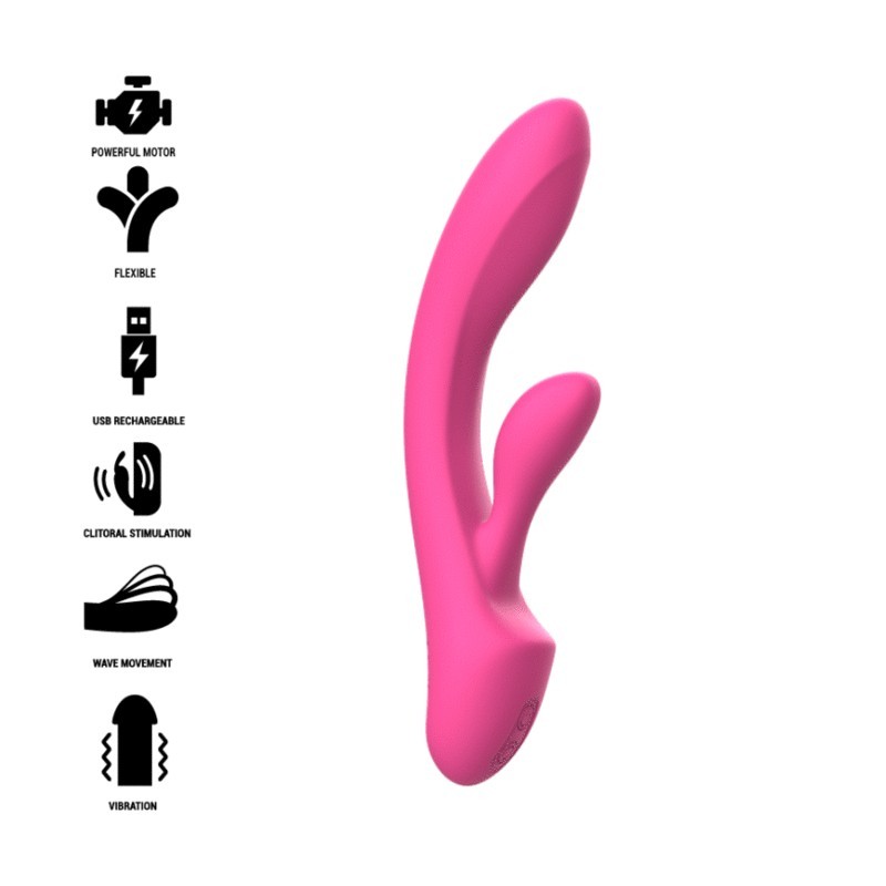 INTENSO - VIBRADOR LUIGI RABBIT DE SILICONA LÍQUIDA ROSA