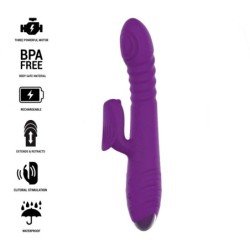 INTENSO - VIBRADOR MULTIFUNCIÓN RECARGABLE IGGY CON MOVIMIENTO HACIA ARRIBA Y HACIA ABAJO Y ESTIMULADOR CLÍTORAL MORADO