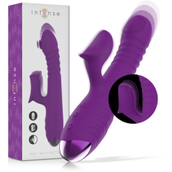 INTENSO - VIBRADOR MULTIFUNCIÓN RECARGABLE IGGY CON MOVIMIENTO HACIA ARRIBA Y HACIA ABAJO Y ESTIMULADOR CLÍTORAL MORADO