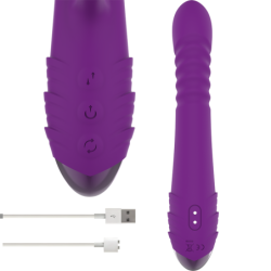 INTENSO - VIBRADOR MULTIFUNCIÓN RECARGABLE IGGY CON MOVIMIENTO HACIA ARRIBA Y HACIA ABAJO Y ESTIMULADOR CLÍTORAL MORADO