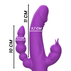INTENSO - VIBRADOR DE SILICONA CASANOVA RABBIT CON TRIPLE MOTOR MORADO