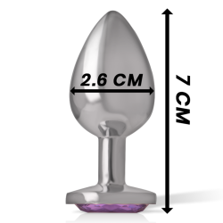 INTENSE - TAPÓN ANAL DE METAL DE ALUMINIO CON CRISTAL VIOLETA TALLA S