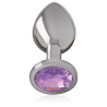 INTENSE - TAPÓN ANAL DE METAL DE ALUMINIO CON CRISTAL VIOLETA TALLA S