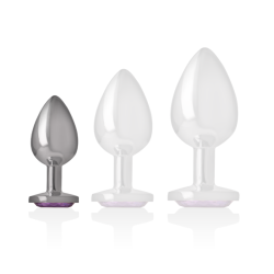 INTENSE - TAPÓN ANAL DE METAL DE ALUMINIO CON CRISTAL VIOLETA TALLA S