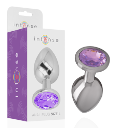 INTENSO - TAPÓN ANAL DE METAL DE ALUMINIO CON CRISTAL VIOLETA TALLA S