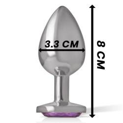 INTENSO - TAPÓN ANAL DE METAL DE ALUMINIO CON CRISTAL VIOLETA TALLA M