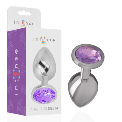 INTENSO - TAPÓN ANAL DE METAL DE ALUMINIO CON CRISTAL VIOLETA TALLA M