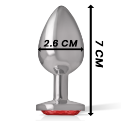 INTENSE - TAPÓN ANAL DE METAL DE ALUMINIO CON CRISTAL ROJO TALLA S