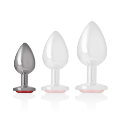 INTENSE - TAPÓN ANAL DE METAL DE ALUMINIO CON CRISTAL ROJO TALLA S