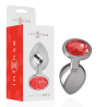 INTENSE - TAPÓN ANAL DE METAL DE ALUMINIO CON CRISTAL ROJO TALLA S