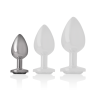 INTENSO - TAPÓN ANAL DE METAL DE ALUMINIO CON CRISTAL NEGRO TALLA S