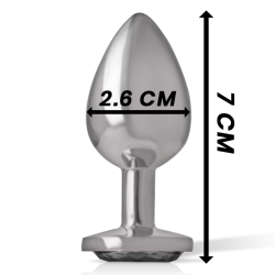 INTENSO - TAPÓN ANAL DE METAL DE ALUMINIO CON CRISTAL NEGRO TALLA S
