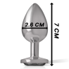 INTENSO - TAPÓN ANAL DE METAL DE ALUMINIO CON CRISTAL NEGRO TALLA S