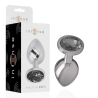 INTENSO - TAPÓN ANAL DE METAL DE ALUMINIO CON CRISTAL NEGRO TALLA S
