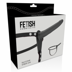 Arnés de sumisión fetichista - Silicona negra, 15 cm
