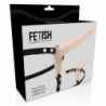 Arnés de sumisión fetichista - Vibrador de silicona color carne de 15 cm