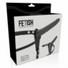 Arnés de sumisión fetichista - Vibrador de silicona negro de 15 cm