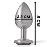 INTENSE - TAPÓN ANAL DE METAL DE ALUMINIO CON CRISTAL NEGRO TALLA M