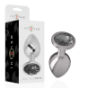 INTENSE - TAPÓN ANAL DE METAL DE ALUMINIO CON CRISTAL NEGRO TALLA M