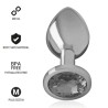 INTENSE - TAPÓN ANAL DE METAL DE ALUMINIO CON CRISTAL NEGRO TALLA M