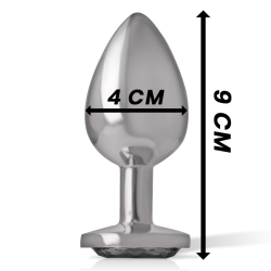 INTENSO - TAPÓN ANAL DE METAL DE ALUMINIO CON CRISTAL NEGRO TALLA L