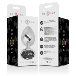 INTENSE - PLUG ANAL METAL CON CRISTAL NEGRO TALLA L