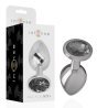 INTENSO - TAPÓN ANAL DE METAL DE ALUMINIO CON CRISTAL NEGRO TALLA L