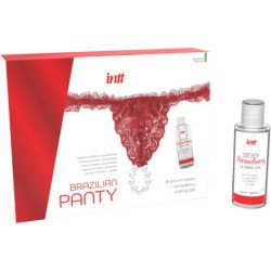 INTT LANZA - BRAGUITA ROJA BRASILEÑA CON PERLAS Y GEL LUBRICANTE 50 ML
