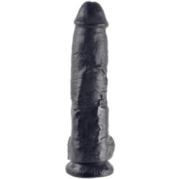 KING COCK - DILDO BLACK WITH BALLS 25.4 CM