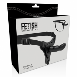 FETISH SUBMISSIVE HARNESS - Silicona negra para el punto G, 16 cm