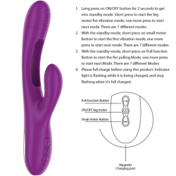 INTENSO - VIBRADOR MULTIFUNCIÓN RECARGABLE APOLO 7 VIBRACIONES CON MOVIMIENTO OSCILANTE MORADO