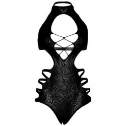 LEG AVENUE - BODY DE TIRANTES CON ABERTURAS - TALLA ÚNICA - NEGRO