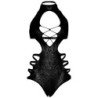 LEG AVENUE - BODY DE TIRANTES CON ABERTURAS - TALLA ÚNICA - NEGRO