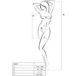 PASSION - BS097 BODYSTOCKING BLANCO TALLA UNICA