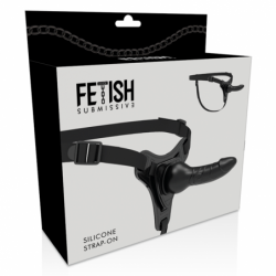 FETISH SUBMISSIVE HARNESS - Silicona negra realista de 16 cm