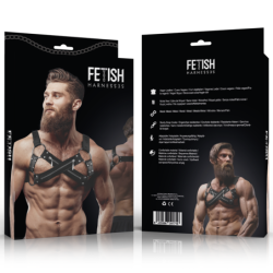 ACTITUD SUMISA FETICHE - ARNÉS DE PECHO CRUZADO DE NEOPRENO AJUSTABLE CON CREMALLERAS PARA HOMBRES