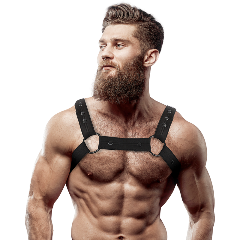 ACTITUD SUMISA FETICHE - ARNÉS DEPORTIVO DE PECHO DE NEOPRENO AJUSTABLE PARA HOMBRES
