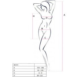 PASSION - BS101 BODY STOCKING BLANCO TALLA ÚNICA