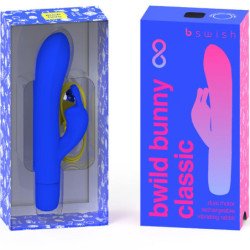 B SWISH - VIBRADOR RECARGABLE CLÁSICO INFINITO BWILD BUNNY DE SILICONA AZUL