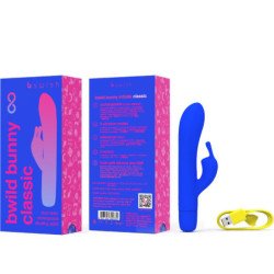 B SWISH - VIBRADOR RECARGABLE CLÁSICO INFINITO BWILD BUNNY DE SILICONA AZUL