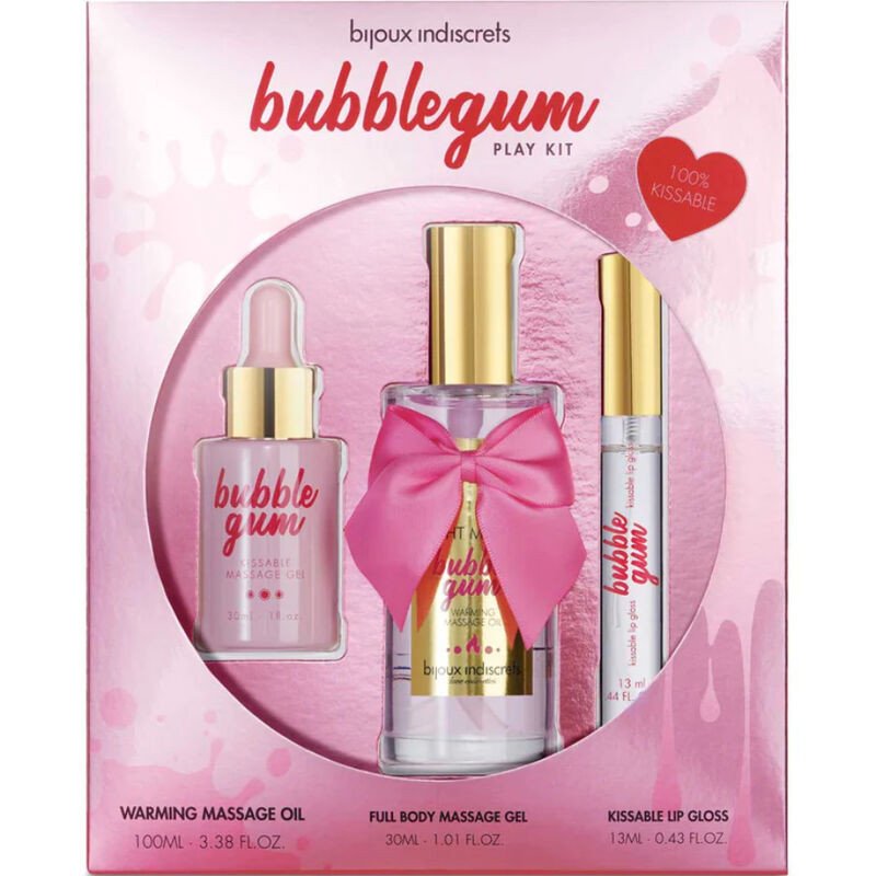 BIJOUX - KIT DE JUEGOS DE CHICLE INDISCRETS CON GEL DE ACEITE Y BRILLO DE LABIOS