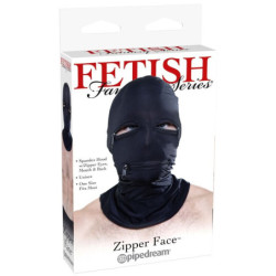 FETISH FANTASY SERIE - CAPUCHA CON CREMALLERAS NEGRA