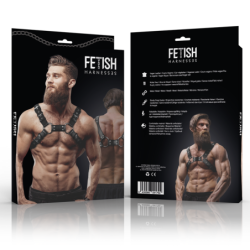 FETISH SUBMISSIVE ATTITUDE - ARNÉS DE PECHO AJUSTABLE DE CUERO ECOLÓGICO PARA HOMBRE