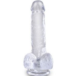 KING COCK CLEAR - PENE REALISTICO CON TESTICULOS 13.5 CM TRANSPARENTE