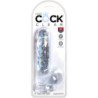 KING COCK - PENE REALISTA TRANSPARENTE CON TESTÍCULOS DE 13,5 CM