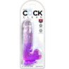 KING COCK CLEAR - PENE REALISTICO CON TESTICULOS 13.5 CM MORADO